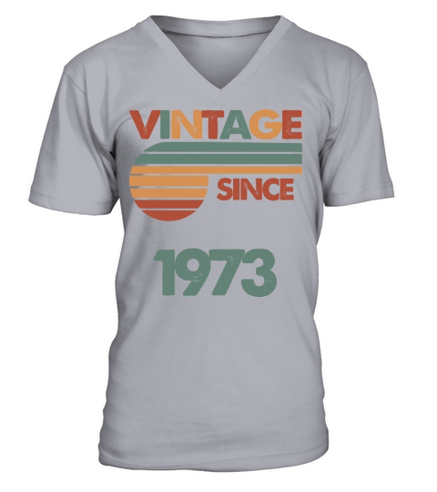 49th Vintage Birthday 1973 V-Neck T-shirt