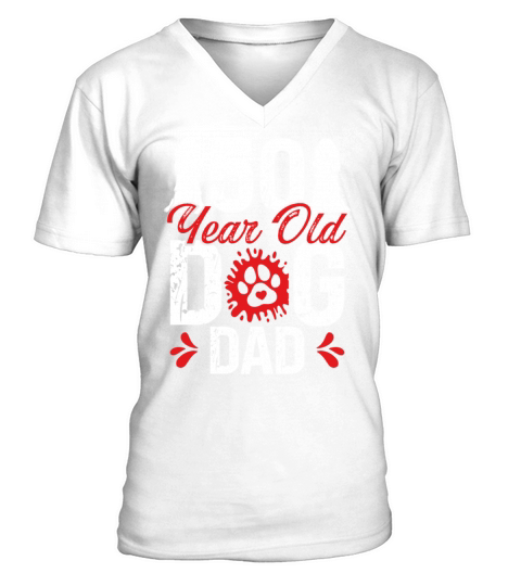 50 Year Old Dog Dad 50th Birthday for Dog V-Neck T-shirt