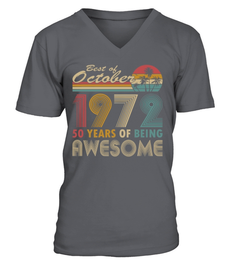 50th birthday vintage 1972 best of 1972 V-Neck T-shirt