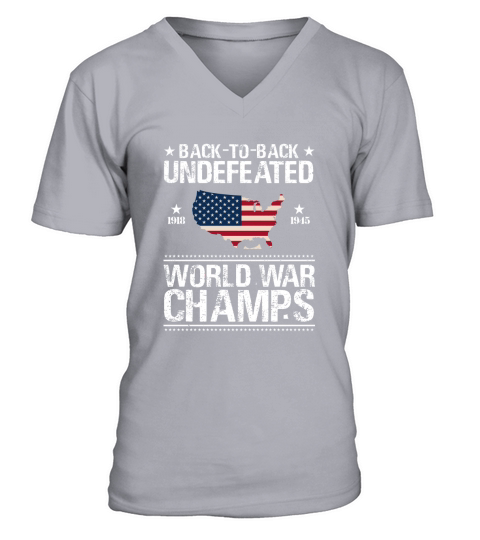 Back To Back Underfeated 1918 1945 World War Champs Map American Flag shirt - Unisex Long Sleeve V-Neck T-shirt