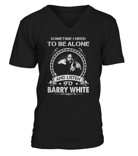 Barry White AloneListen V-Neck T-shirt