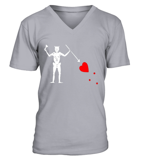 Blackbeard Flag Tshirt Blackbeard Pirate Shirt V-Neck T-shirt