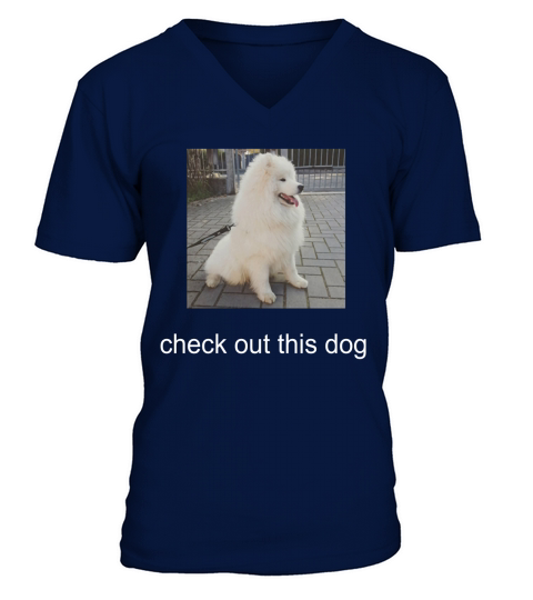 check out this dog shirt wow V-Neck T-shirt