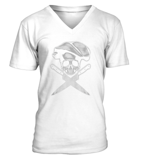 Chef Skull and Knives T-Shirt V-Neck T-shirt