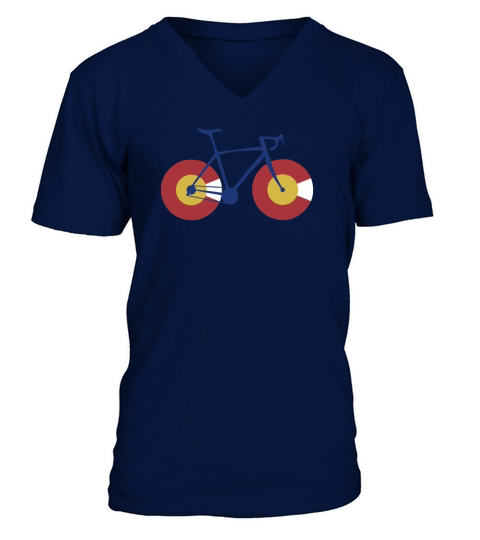 Colorado Flag Bicycle V-Neck T-shirt