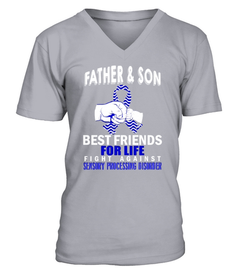 Father2  Sensory Processing Disorder V-Neck T-shirt