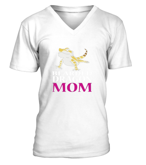 FUNNY BEARDED DRAGON MOM T-SHIRT Pet Owners Lizard Gift V-Neck T-shirt