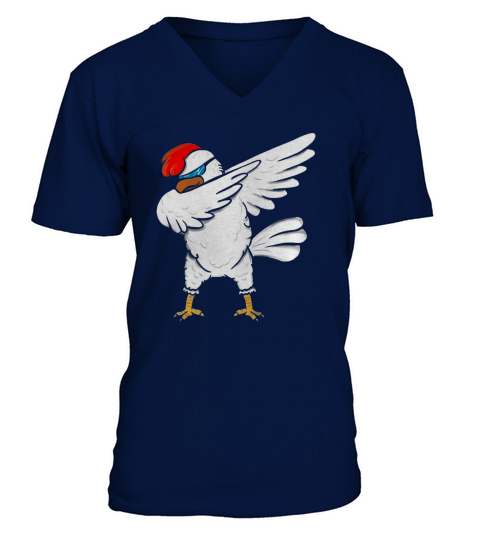 Funny Dabbing Chicken Lover Shirt V-Neck T-shirt