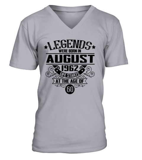 Funny Sayings August Birthday 1962 Vintage V-Neck T-shirt
