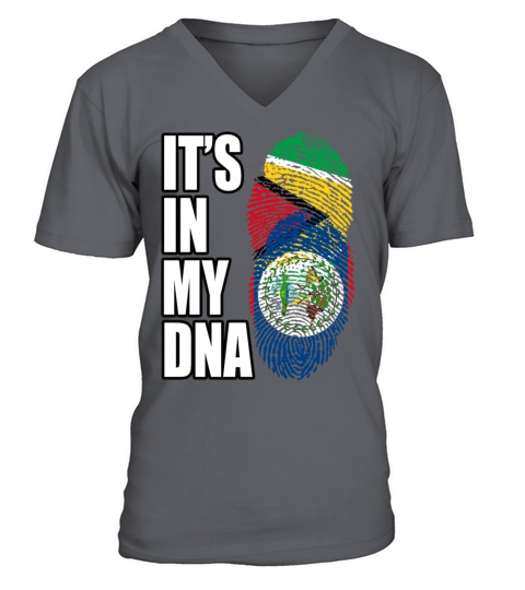 Guyanese And Belizean Mix Heritage DNA Flag V-Neck T-shirt