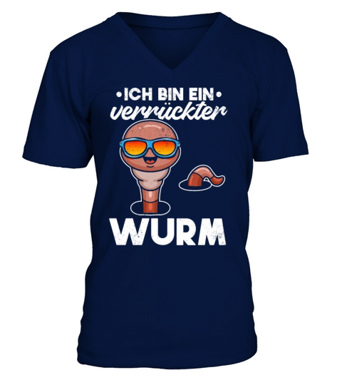 Im A Crazy Worm Cool Compost Worm With Sunglasses V-Neck T-shirt
