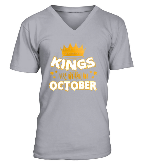 Kings Are Born In October V-Neck T-shirt