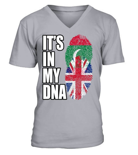 Maldivian And British Mix Heritage DNA Flag V-Neck T-shirt