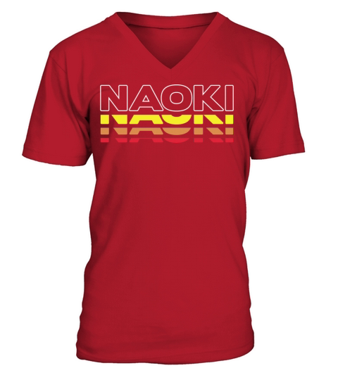 Naoki First Name Funny Vintage Sunset Naoki V-Neck T-shirt