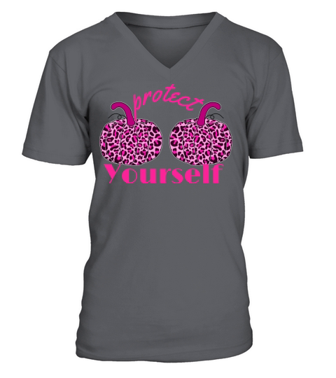 October pink Protect yourself V-Neck T-shirt