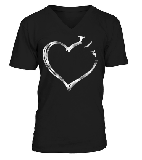 Parkour Free Running Traceur Heart V-Neck T-shirt