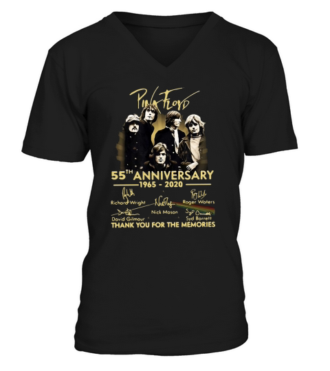 Pink Floyd 55th anniversary 1965 2020 signatures shirt V-Neck T-shirt