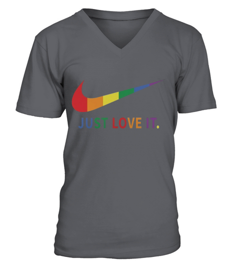 Rainbow Lesbian Gay Pride Lgbt Just Love It T Shirts V-Neck T-shirt
