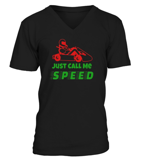 Red White Go Kart Driver Tshirt Speed Racing Fun Sport Gift V-Neck T-shirt