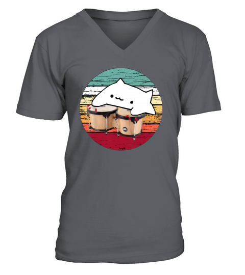 Retro bongo cat dank meme vintage shirt - Unisex Long Sleeve V-Neck T-shirt