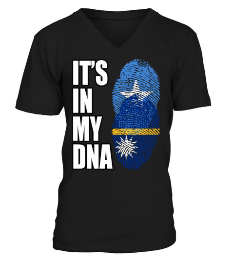 Somali And Nauruan Vintage Heritage DNA Flag V-Neck T-shirt