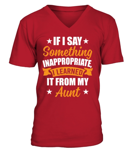 Something Inappropriate I Learned It From My Aunt V-Neck T-shirt