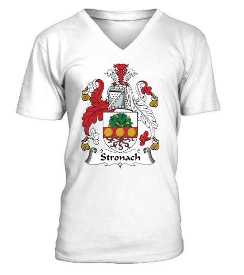 Stronach Family Crest Scottish Family Crests V-Neck T-shirt