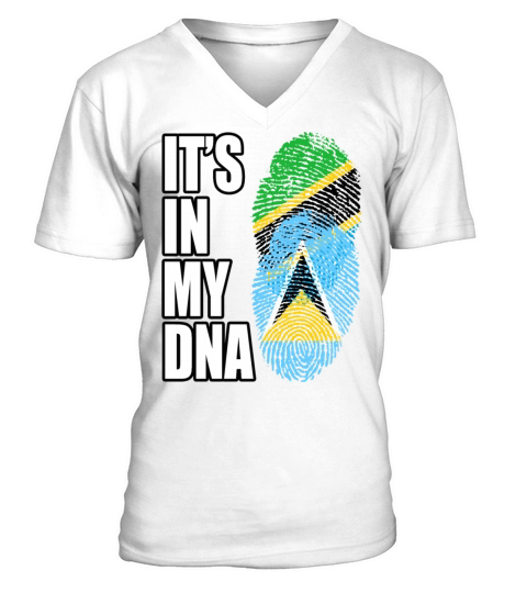 Tanzanian And Saint Lucian Vintage Heritage DNA Fl V-Neck T-shirt