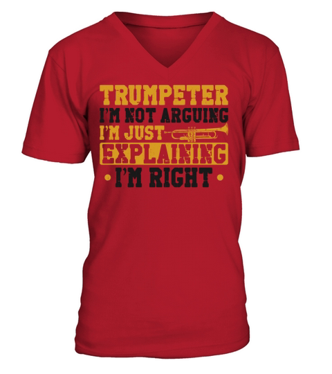 Trumpet Player Vintage Trumpeter V-Neck T-shirt
