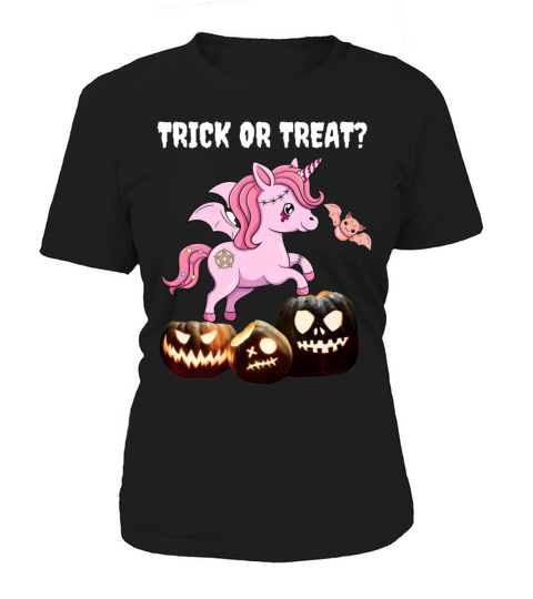 Halloween zombie unicorn pumkin trick or treat Women's T-Shirt