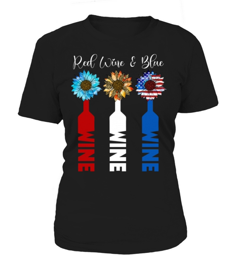 Red Wine Blue 4th Of July Women's T-Shirt