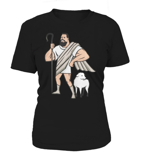 Superhero Shepherd Sheep Standing Cartoon Women's T-Shirt
