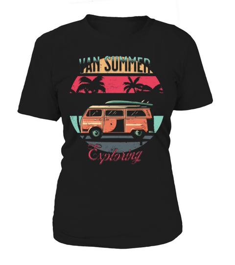 Van Summer Exploring Beach Holiday Vintage Sunset Women's T-Shirt