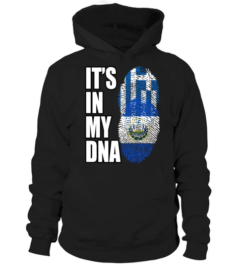 Greek And Salvadoran Mix Heritage DNA Flag Hoodie Unisex