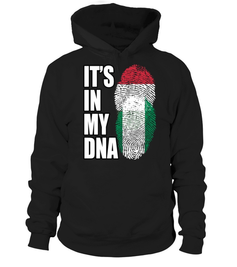 Hungarian And Nigerian Mix Heritage DNA Flag Hoodie Unisex