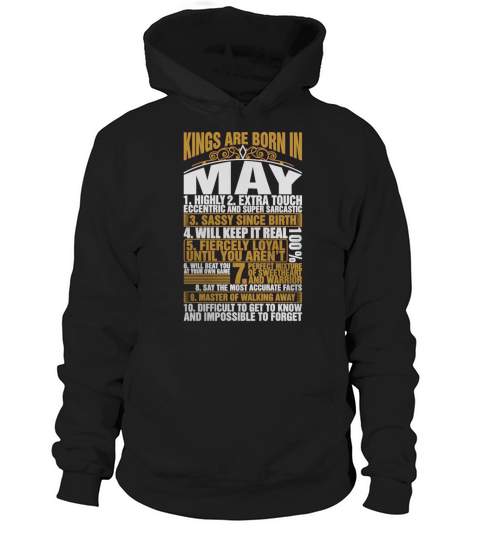 Kings Are Born In May T-Shirt Hoodie Unisex