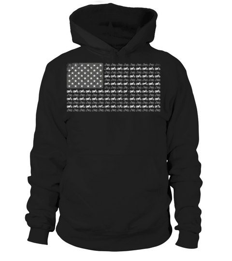 Motorbike USA Flag 4th of July Vintage Motorcycles Hoodie Unisex