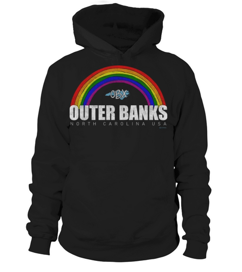 Rainbow Outer Banks OBX North Carolina USA Vintage Hoodie Unisex