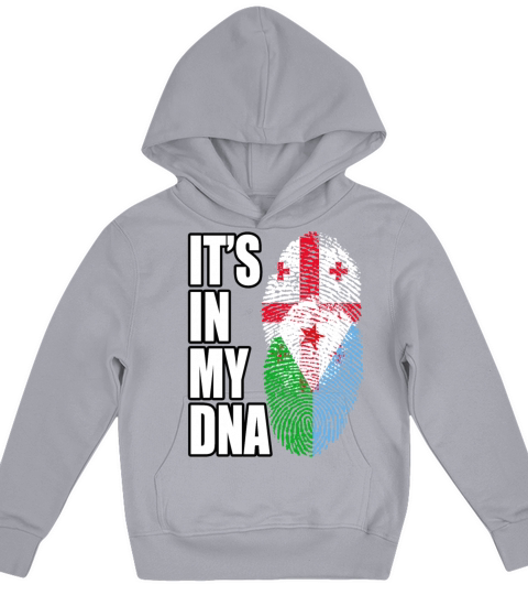 Georgian And Djiboutian Mix Heritage DNA Flag Kids Hoodie