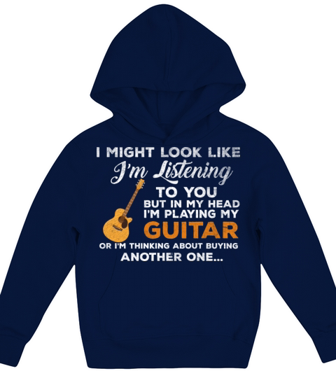 I Might Look Like Im Listening to You Music Guitar Kids Hoodie