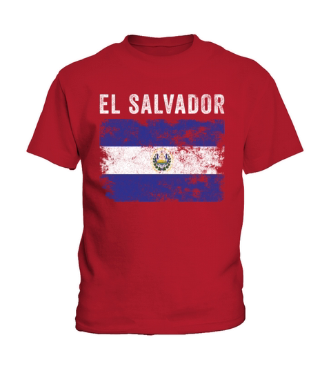 El Salvador Flag Vintage Salvadoran Flag Kids T-Shirt