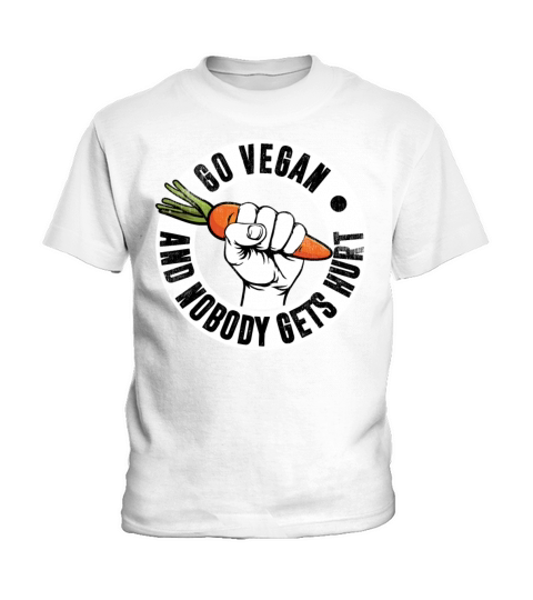 Go Vegan And Nobody Gets Hurt Funny Carrot Kids T-Shirt