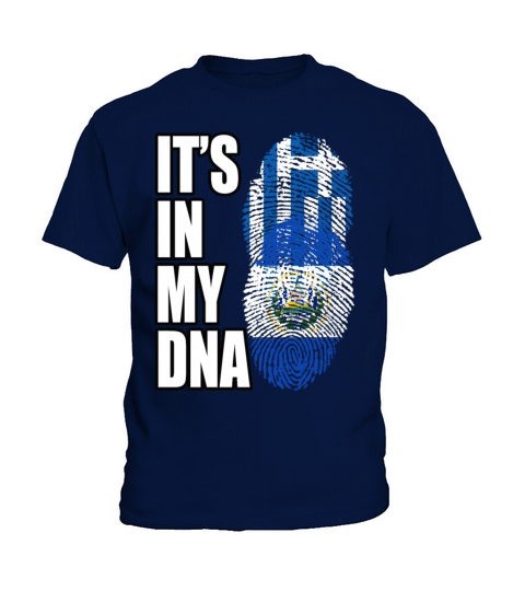Greek And Salvadoran Mix Heritage DNA Flag Kids T-Shirt