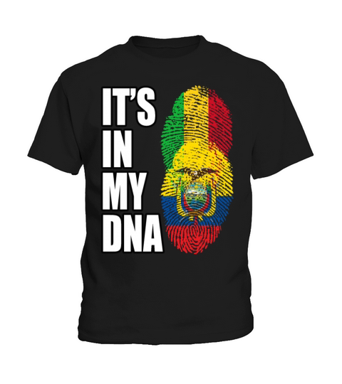 Malian And Ecuadorian Mix Heritage DNA Flag Kids T-Shirt