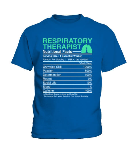 Respiratory Therapist Nutritional Facts - Lungs Kids T-Shirt