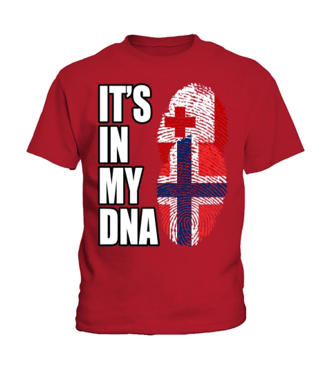 Tongan And Norwegian Mix Heritage DNA Flag Kids T-Shirt