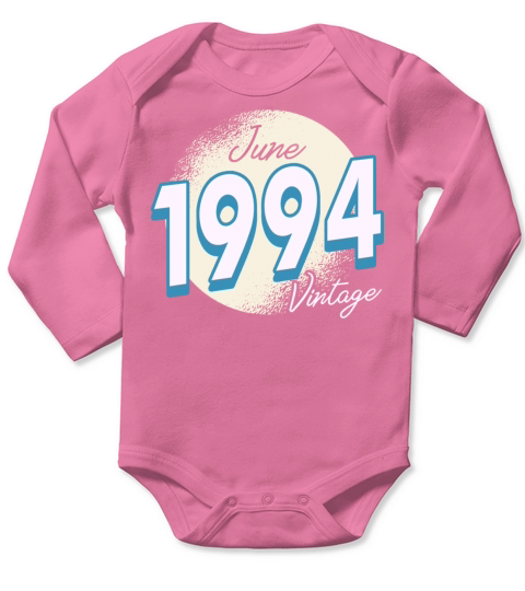 1994 vintage born in June gift Long Sleeve Baby One-Piece