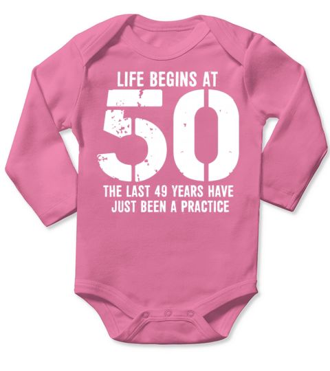 50th Birthday 50 Fifty Fiftieth Age Anniversary Long Sleeve Baby One-Piece