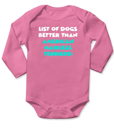 American Hairless Terrier Long Sleeve Baby One-Piece
