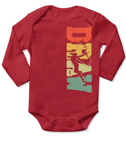 Archery Bow Archer Girl Vintage Long Sleeve Baby One-Piece
